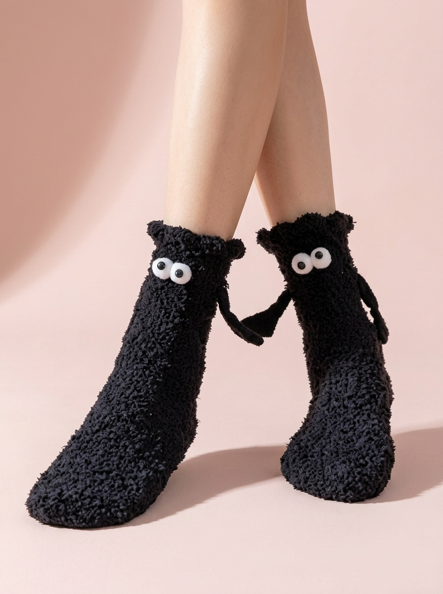 Cute Coral Velvet Magnetic Socks