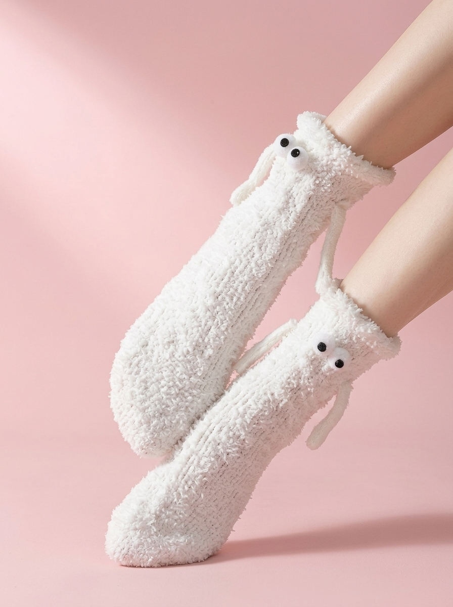 Cute Coral Velvet Magnetic Socks