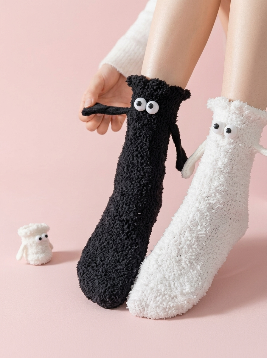 Cute Coral Velvet Magnetic Socks