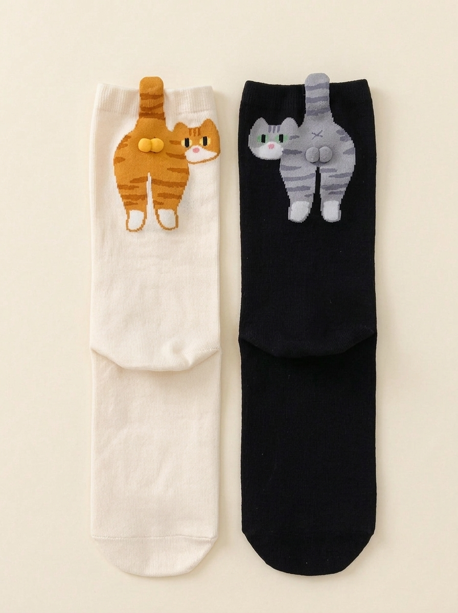 Cat Ball Crew Socks